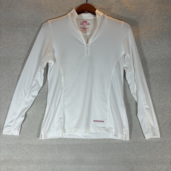 Peter Millar Women's White 1/4 Zip Pullover UPF 50 + The Broadmoor Size S - Picture 1 of 9